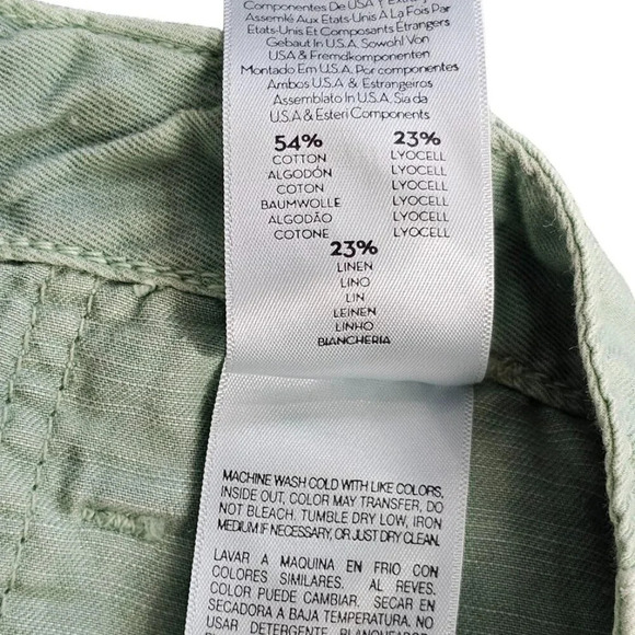 Mother Womens The Shaker  Chop Crop Hedge Green Size 23 Lyocell Cotton Raw Hem - Picture 11 of 12